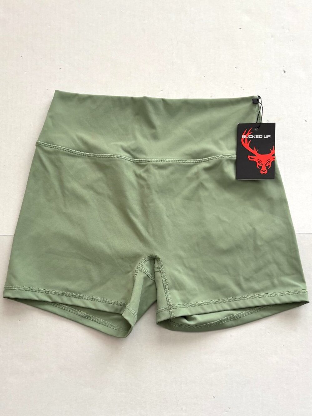 NWT Bucked Up 4" Biker Shorts Kashmir Green/Silver Size XL
